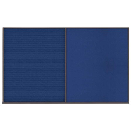 United Visual Products Triple Door Radius Corkboard, 96"x48", Hea, UV7016RC-BLACK-DRKSPR UV7016RC-BLACK-DRKSPR